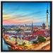 Berlin City Panorama auf Leinwandbild Quadratisch gerahmt Größe 70x70