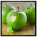 ein Herzchen im Apfel auf Leinwandbild Quadratisch gerahmt Größe 70x70
