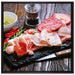 Antipasti Wurstsorten auf Leinwandbild Quadratisch gerahmt Größe 70x70