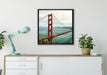 Golden Gate Bridge auf Leinwandbild gerahmt Quadratisch verschiedene Größen im Wohnzimmer