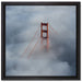Golden Gate Bridge über den Wolken auf Leinwandbild Quadratisch gerahmt Größe 40x40