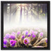 lila Blumen im Wald auf Leinwandbild Quadratisch gerahmt Größe 40x40