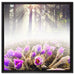 lila Blumen im Wald auf Leinwandbild Quadratisch gerahmt Größe 60x60