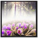 lila Blumen im Wald auf Leinwandbild Quadratisch gerahmt Größe 70x70
