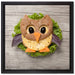das lustige Eulen Sandwich auf Leinwandbild Quadratisch gerahmt Größe 40x40