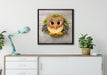 das lustige Eulen Sandwich auf Leinwandbild gerahmt Quadratisch verschiedene Größen im Wohnzimmer