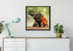 Mönch Elefanten Wald auf Leinwandbild gerahmt Quadratisch verschiedene Größen im Wohnzimmer
