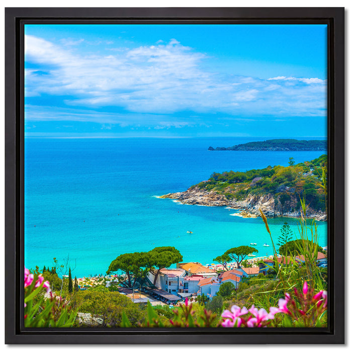 Panorama  an der Toskana auf Leinwandbild Quadratisch gerahmt Größe 40x40