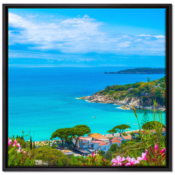 Panorama  an der Toskana auf Leinwandbild Quadratisch gerahmt Größe 70x70