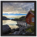 Sonnenaufgang am Fjord Norwegens auf Leinwandbild Quadratisch gerahmt Größe 40x40