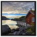 Sonnenaufgang am Fjord Norwegens auf Leinwandbild Quadratisch gerahmt Größe 60x60