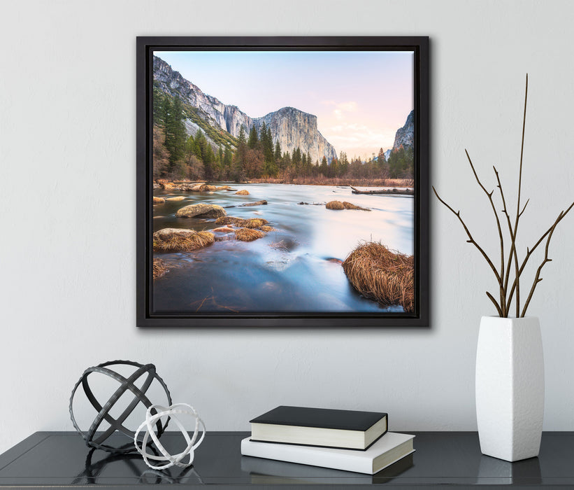 Yosemite National Park  auf Leinwandbild Quadratisch gerahmt mit Kirschblüten