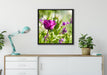 Blumen im Sonnenschein auf Leinwandbild gerahmt Quadratisch verschiedene Größen im Wohnzimmer