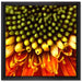 Nahaufnahme einer Gerbera auf Leinwandbild Quadratisch gerahmt Größe 40x40