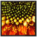 Nahaufnahme einer Gerbera auf Leinwandbild Quadratisch gerahmt Größe 70x70