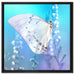 Schmetterling auf Blütenknospen auf Leinwandbild Quadratisch gerahmt Größe 60x60
