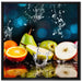 Früchte im Wasser auf Leinwandbild Quadratisch gerahmt Größe 70x70