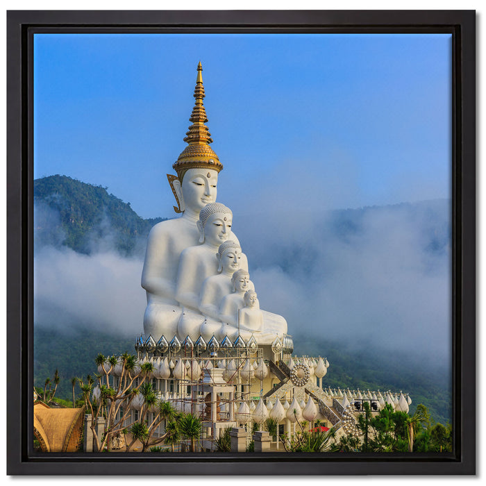 Buddha-Skulptur in Thailand auf Leinwandbild Quadratisch gerahmt Größe 40x40