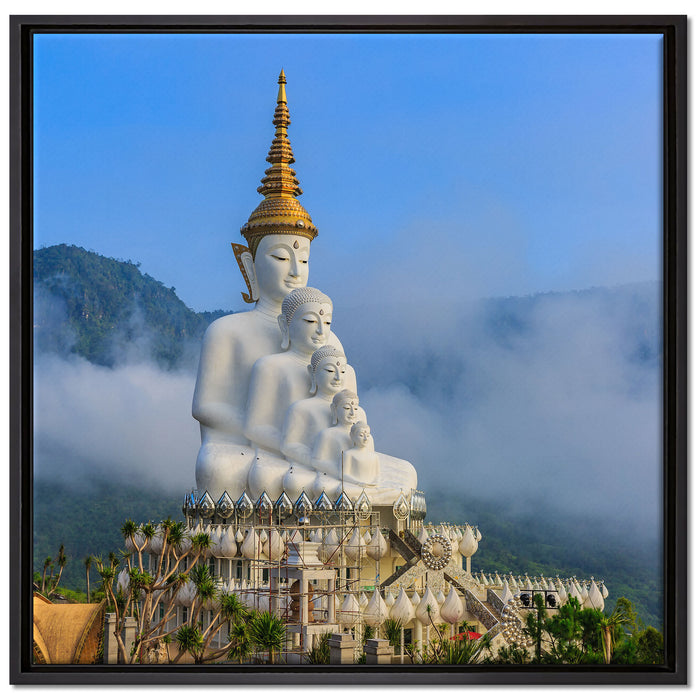 Buddha-Skulptur in Thailand auf Leinwandbild Quadratisch gerahmt Größe 70x70