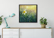 Narzissenblume in der Morgensonne auf Leinwandbild gerahmt Quadratisch verschiedene Größen im Wohnzimmer