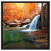 Wasserfall im Wald auf Leinwandbild Quadratisch gerahmt Größe 60x60
