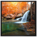 Wasserfall im Wald auf Leinwandbild Quadratisch gerahmt Größe 70x70
