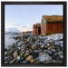 Küste der norwegischen See Tromso auf Leinwandbild Quadratisch gerahmt Größe 40x40