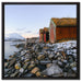Küste der norwegischen See Tromso auf Leinwandbild Quadratisch gerahmt Größe 60x60