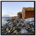 Küste der norwegischen See Tromso auf Leinwandbild Quadratisch gerahmt Größe 70x70