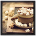 Kakaogetränk mit Marshmallows auf Leinwandbild Quadratisch gerahmt Größe 40x40