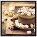 Kakaogetränk mit Marshmallows auf Leinwandbild Quadratisch gerahmt Größe 70x70