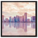 Miami Florida Skyline auf Leinwandbild Quadratisch gerahmt Größe 60x60
