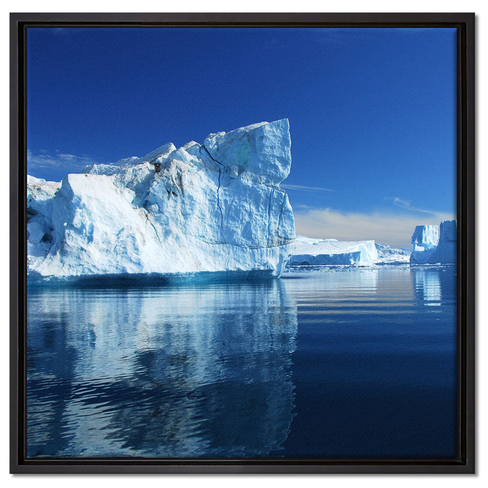 Eisberge Diskobucht Grönland auf Leinwandbild Quadratisch gerahmt Größe 60x60