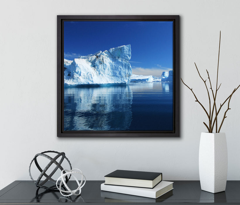 Eisberge Diskobucht Grönland  auf Leinwandbild Quadratisch gerahmt mit Kirschblüten