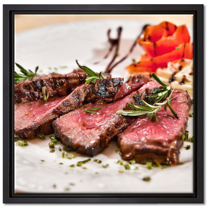 saftiges Carpaccio auf Leinwandbild Quadratisch gerahmt Größe 40x40