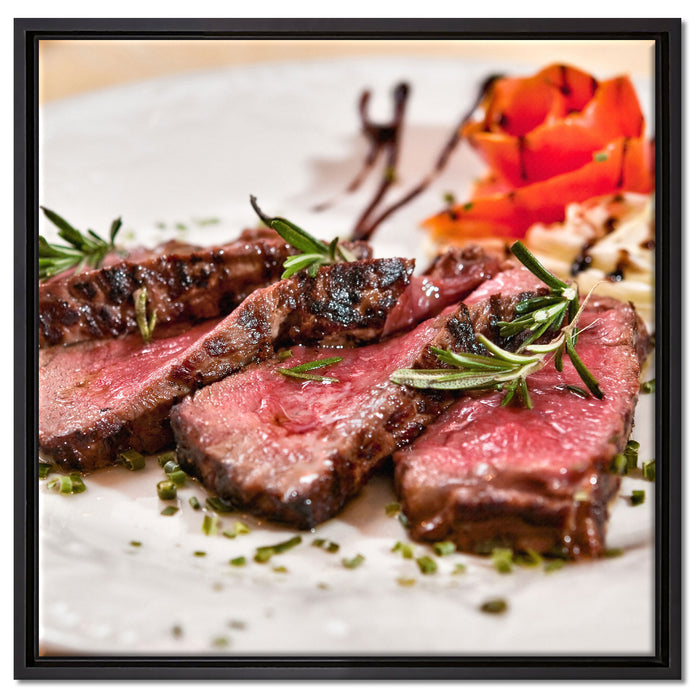 saftiges Carpaccio auf Leinwandbild Quadratisch gerahmt Größe 60x60