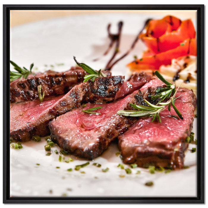 saftiges Carpaccio auf Leinwandbild Quadratisch gerahmt Größe 70x70