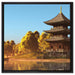 asiatischer Tempel an See auf Leinwandbild Quadratisch gerahmt Größe 60x60