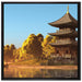 asiatischer Tempel an See auf Leinwandbild Quadratisch gerahmt Größe 70x70