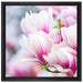 zarte rosa farbende Blüten auf Leinwandbild Quadratisch gerahmt Größe 40x40