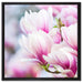 zarte rosa farbende Blüten auf Leinwandbild Quadratisch gerahmt Größe 60x60