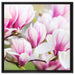 feine rosa farbende Blüte auf Leinwandbild Quadratisch gerahmt Größe 60x60