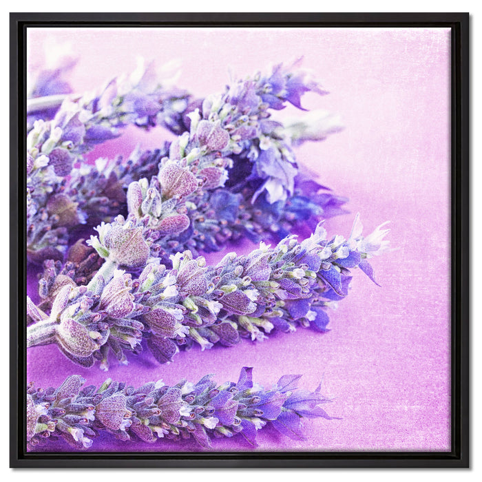 getrockneter Lavendel auf Leinwandbild Quadratisch gerahmt Größe 60x60