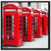 rote Londoner Telefonzellen auf Leinwandbild Quadratisch gerahmt Größe 70x70