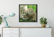 verliebtes Löwenpaar auf Leinwandbild gerahmt Quadratisch verschiedene Größen im Wohnzimmer