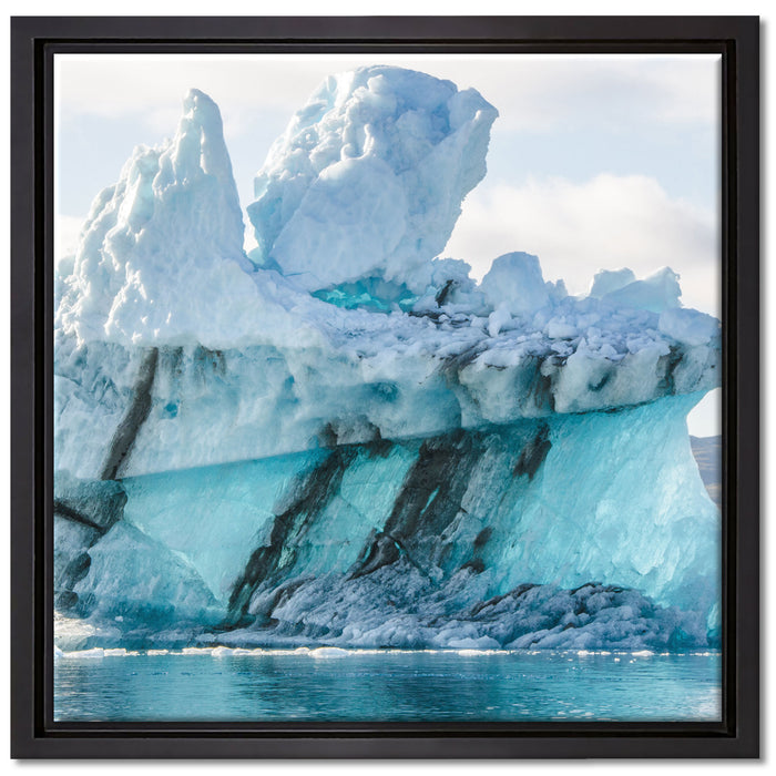 gigantischer Eisberg auf Leinwandbild Quadratisch gerahmt Größe 40x40