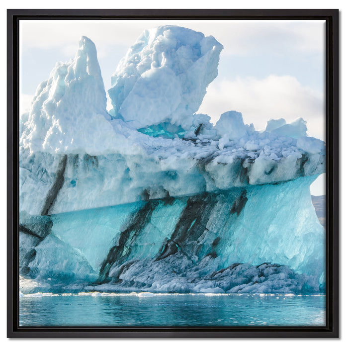 gigantischer Eisberg auf Leinwandbild Quadratisch gerahmt Größe 60x60