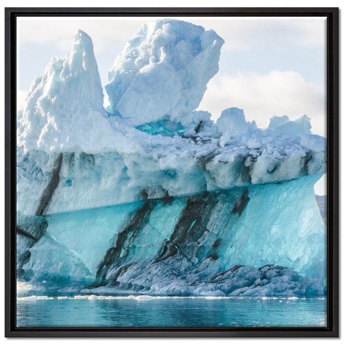 gigantischer Eisberg auf Leinwandbild Quadratisch gerahmt Größe 70x70