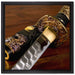 strahlendes Samurai-Schwert auf Leinwandbild Quadratisch gerahmt Größe 40x40