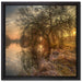 Landschaft im Morgengrauen auf Leinwandbild Quadratisch gerahmt Größe 40x40